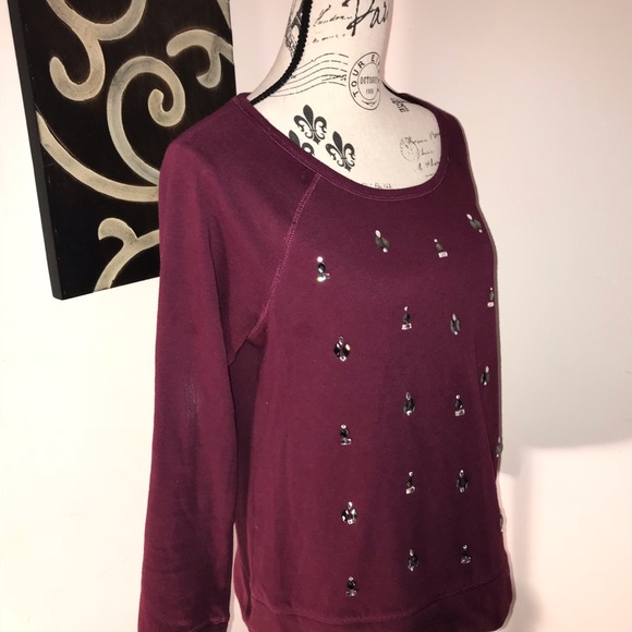 Cranberry embellished top - Picture 2 of 6